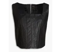 Imani leather bustier top - Black