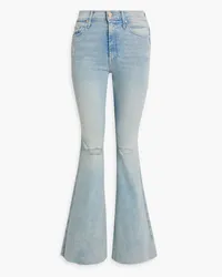 Mother Super Cruiser distressed mid-rise flared jeans - Blue Blue