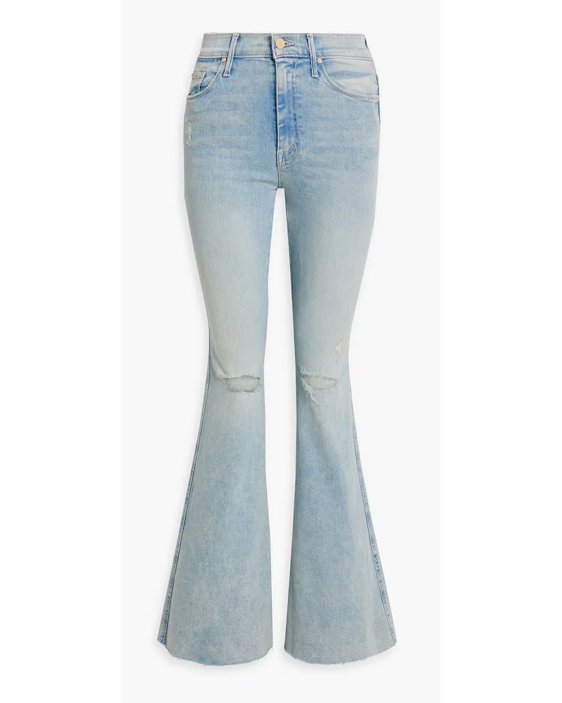 Mother Super Cruiser distressed mid-rise flared jeans - Blue Blue