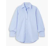 Oversized cotton-poplin shirt - Blue