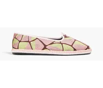 Printed twill slippers - Pink