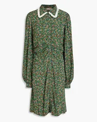 byTiMo Ruched floral-print crepe de chine dress - Green Green