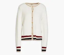 Archer striped knitted cardigan - White