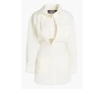 Baunhilha hemp and cotton-blend mini shirt dress - White