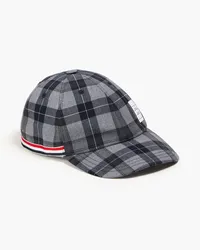 Thom Browne Checked wool-blend twill cap - Gray Gray