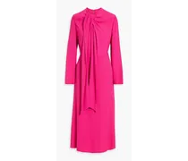 Knotted crepe midi dress - Pink