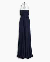 Halston Del cutout sequined jersey jumpsuit - Blue Blue