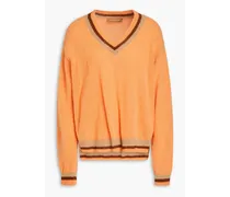 Hadley striped alpaca-blend sweater - Orange