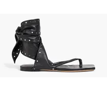 Studded leather sandals - Black