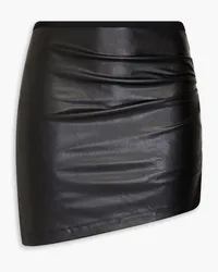 Helmut Lang Ruched faux leather mini skirt - Black Black