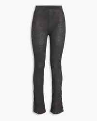 Acne Studios Ribbed linen-blend leggings - Gray Gray