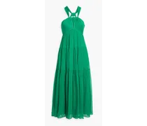 Marcy tiered silk-georgette midi dress - Green