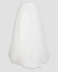 Catherine Deane Delphi satin-trimmed tulle maxi skirt - White White