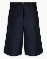 Kitsuné Belted cotton-twill shorts - Blue Blue