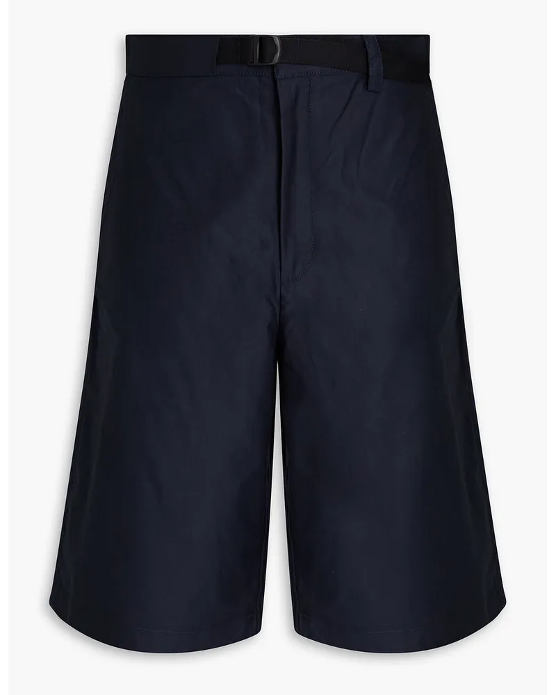 Kitsuné Belted cotton-twill shorts - Blue Blue