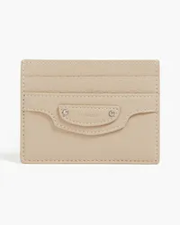 Balenciaga Pebbled-leather cardholder - Neutral Neutral