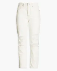 Frame Denim Le Original distressed high-rise tapered jeans - White White