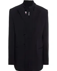 RED Valentino Tie-neck stretch-crepe blazer - Black Black