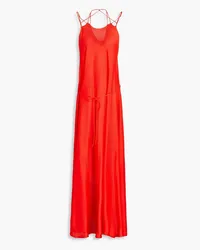 Victoria Beckham Lace-up knitted maxi dress - Red Red