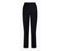 Wool-twill tapered pants - Black