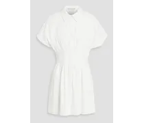 Alice Olivia - Lilliana pleated linen-blend mini shirt dress - White