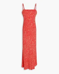 ROTATE Birger Christensen Printed jacquard midi dress - Red Red