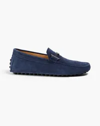 TOD'S Embellished suede driving shoes - Blue Blue