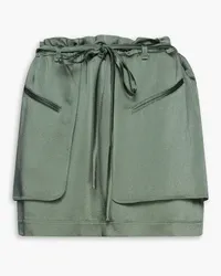 Valentino Garavani Layered satin-crepe mini skirt - Green Green