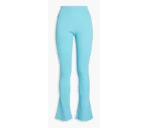 Baunhila ribbed-knit flared pants - Blue