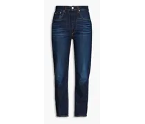 Nina cropped high-rise tapered jeans - Blue
