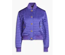 Quilted satin bomber jacket - Purple