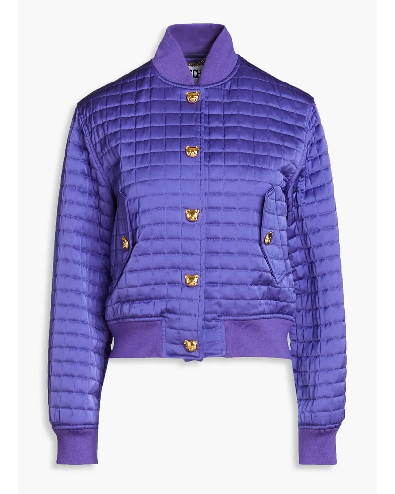 Moschino Quilted satin bomber jacket - Purple Purple
