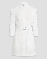 Derek Lam Hadley ruched cotton-poplin mini shirt dress - White White