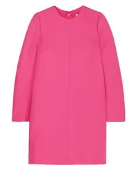 Valentino Garavani Pleated wool and silk-blend grain de poudre mini dress - Pink Pink