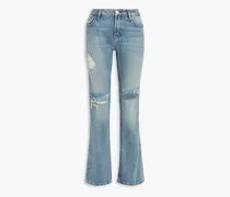 The Pixie distressed mid-rise bootcut jeans - Blue
