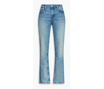 The Pixie distressed mid-rise bootcut jeans - Blue