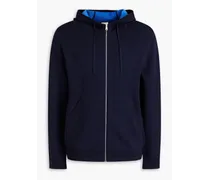 Merino wool-blend zip-up hoodie - Blue