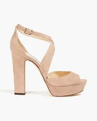 Jimmy Choo Suede platform sandals - Neutral Neutral