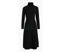 Embellished wool turtleneck midi dress - Black