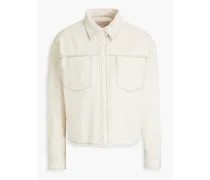Cotton-blend tweed shirt - White