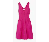 Zoey cutout stretch-cotton poplin mini dress - Pink