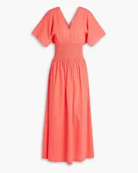 Heidi Klein Portofino shirred cotton-gauze midi dress - Orange Orange