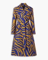 Proenza Schouler Zebra-print cotton and silk-blend jacquard coat - Blue Blue