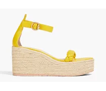 Merida braded leather platform espadrille sandals - Yellow