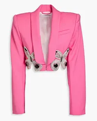 Area Cropped embellished wool-blend blazer - Pink Pink