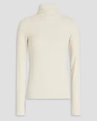 Enza Costa Ribbed-knit turtleneck sweater - White White