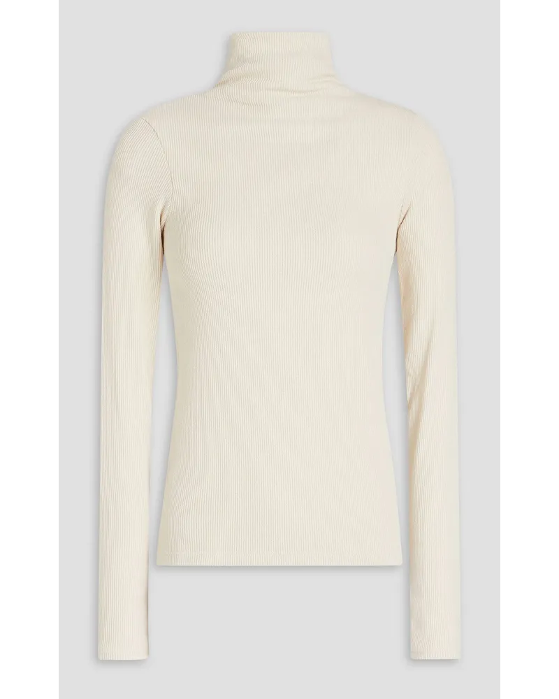 Enza Costa Ribbed-knit turtleneck sweater - White White