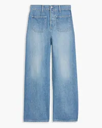 Veronica Beard Grant cropped high-rise wide-leg jeans - Blue Blue