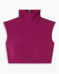 Alex Perry Blake cropped crepe turtleneck top - Purple Purple