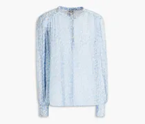 Maku gathered printed crepon blouse - Blue